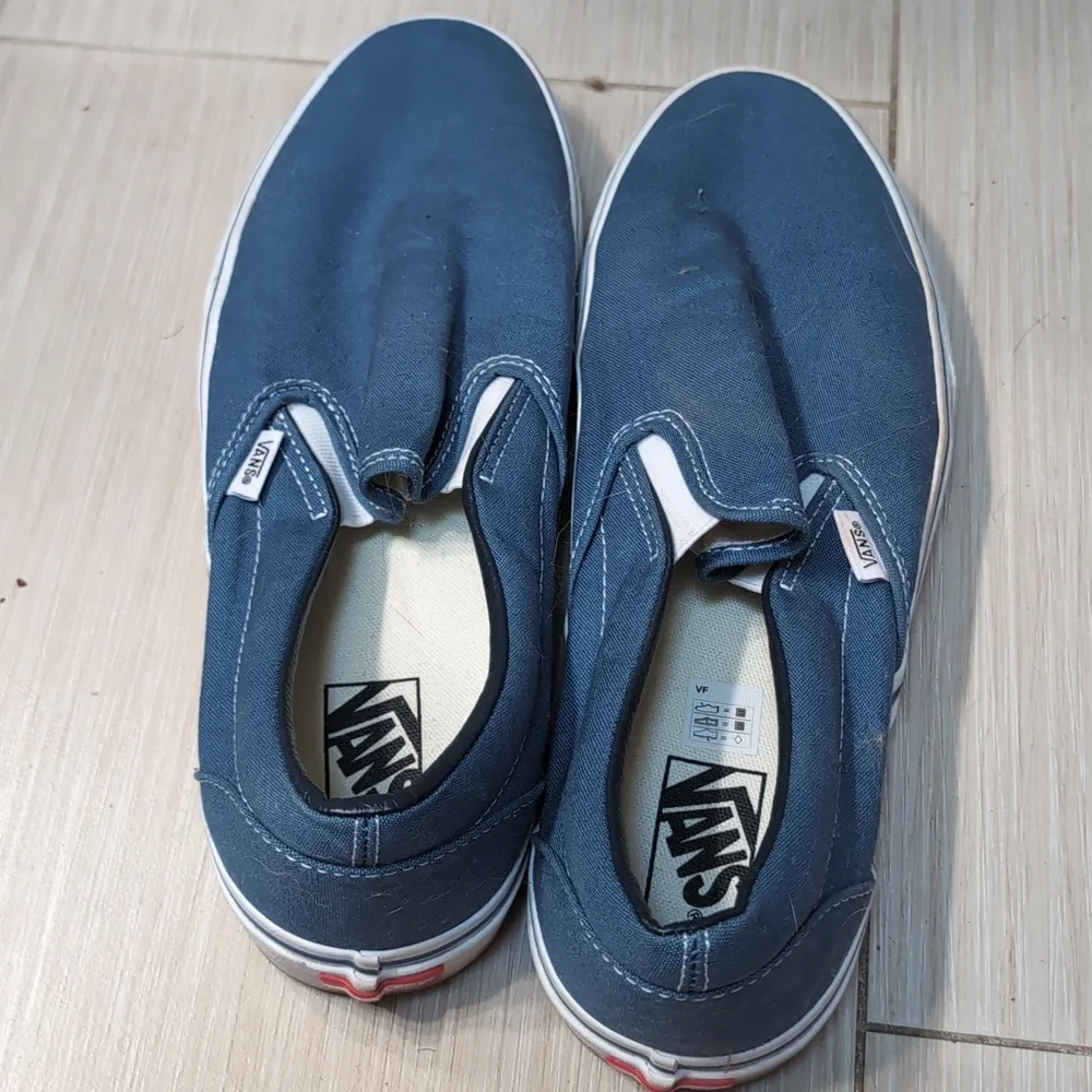 Vans Slip-On Loafers in Navy Blue and White